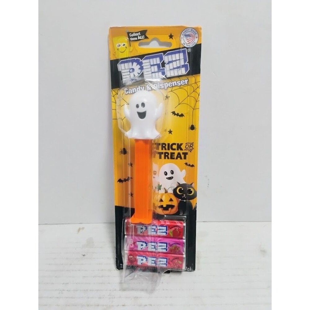 2025 PEZ CANDY DISPENSER TRICK OR TREAT WHITE GHOST NEW NEVER OPENED READ!!!